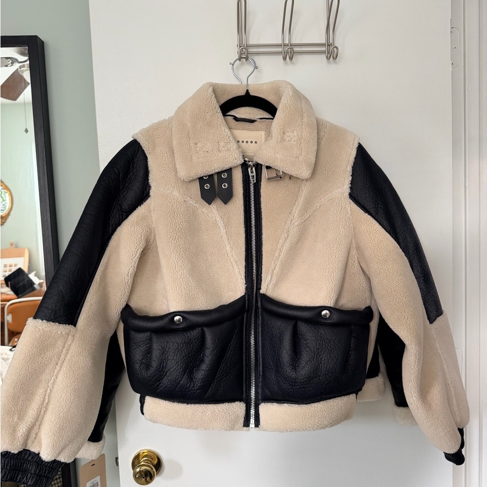 Blank NYC Black and Cream Teddy Jacket
